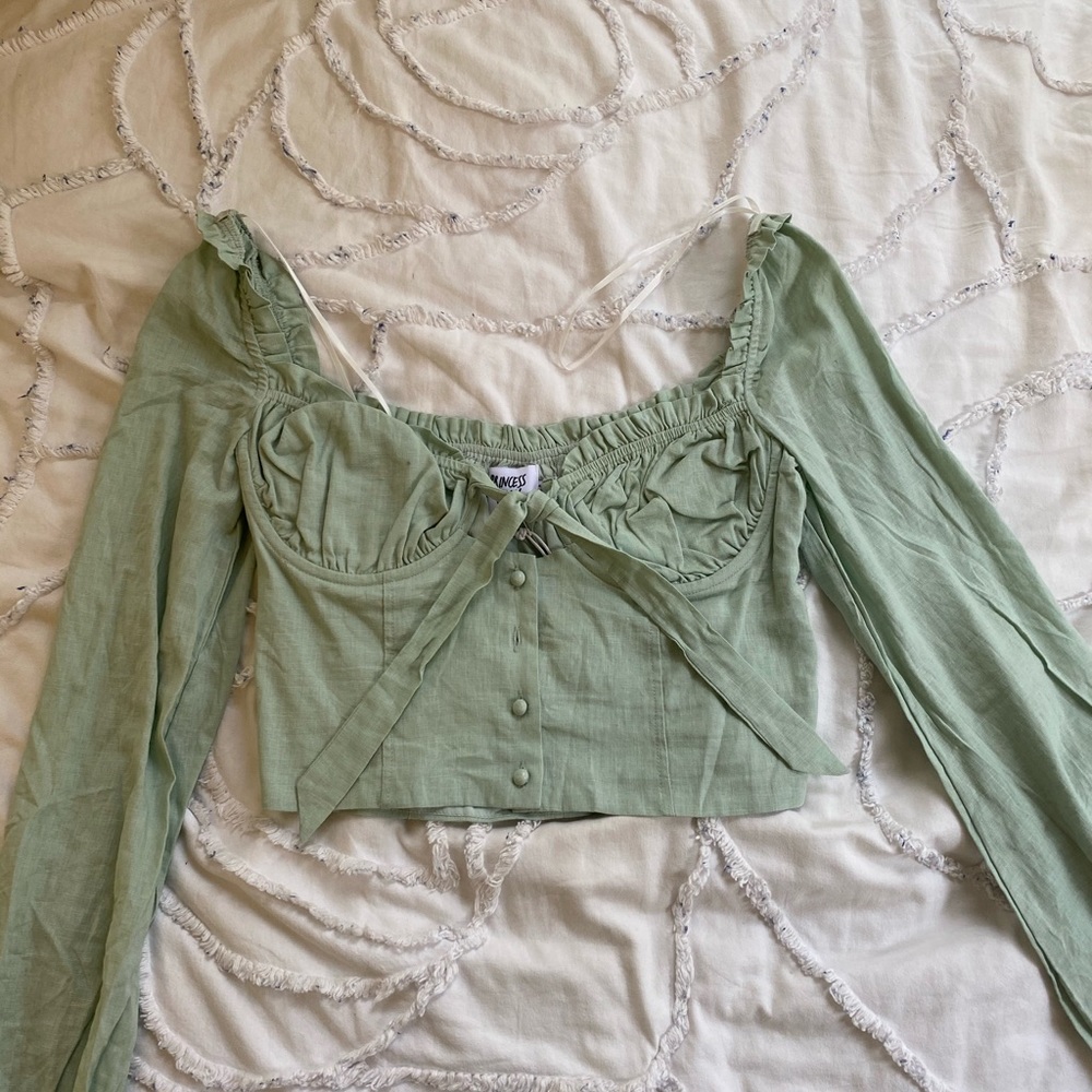 NWT Green Princess Polly Crop Top SZ 12